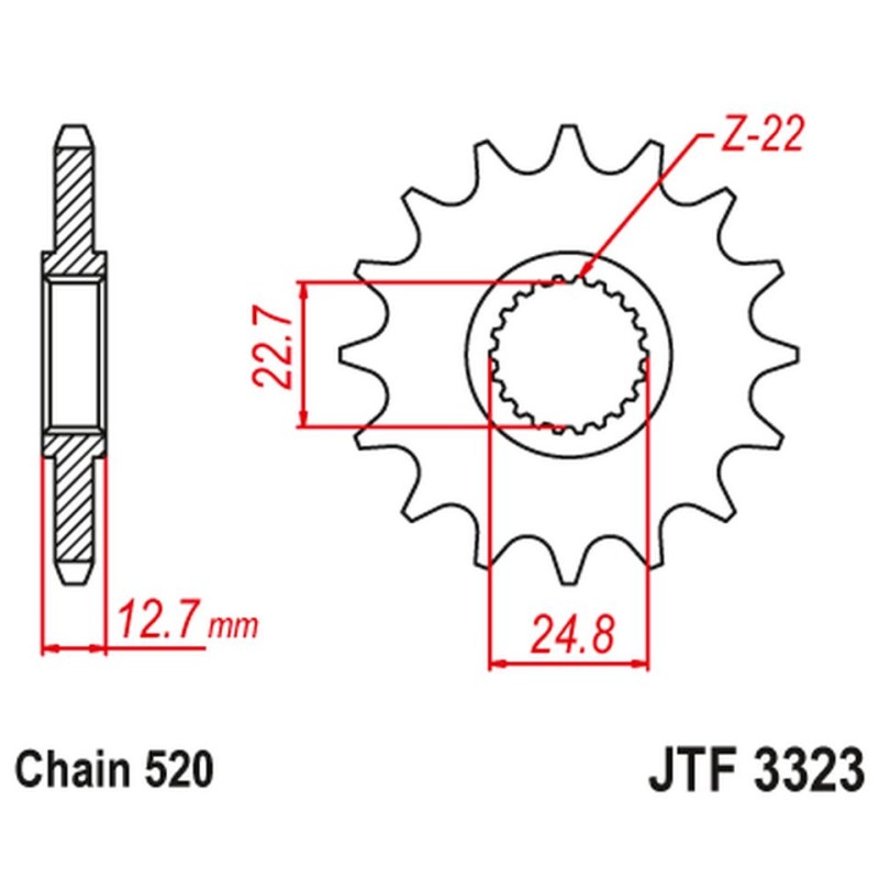 Zębatka przednia Polaris 250/300/350/400/425 '89-99' (łańc. 520) - na zamówienie