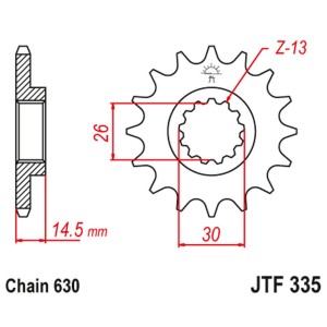 Zębatka przednia JT 335 15 Honda CB 750 F/K '77-78' (33515JT) (łańcuch 630) na zamówienie