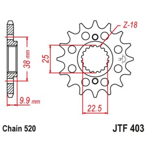 Zębatka przednia JT 2200 13 BMW G 450 X '08-11', HUSQVARNA 449/511 TC/TE/SM '11-12' (220013JT)