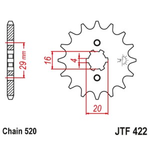 JT ZĘBATKA PRZEDNIA 514 15 KAWASAKI KX 125 '84-'93 - Łańcuch 520 - Zamówienie