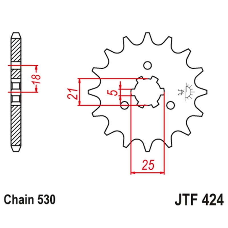 JT ZĘBATKA PRZEDNIA 424 14 SUZUKI GT 380/550/750 - ŁAŃC. 530