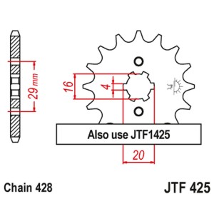 Zębatka przednia 425 17 JT do Suzuki TS 125R '90-'96, RV 125 '07-'15 (Łańcuch 428)