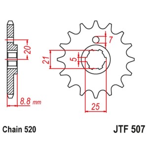 Zębatka przednia do Kawasaki KX 250/500, KLT200/250, Husqvarna CR/WR 250/360