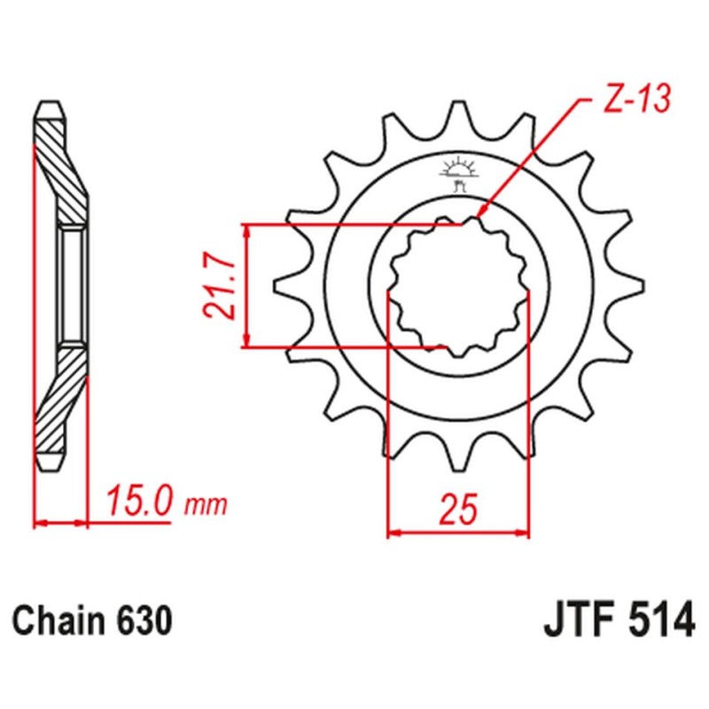 Zębatka przednia JT 528 15 Kawasaki GPZ 750 Unitrack '82-'89