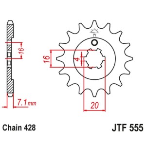 Zębatka przednia 555 13 do Yamaha DT 80 LC1/LC2 '83-'95, TZR 80 '92-'95 (55513JT)