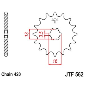 Zębatka przednia do KFX 50, LTA 50, TS 50, DT 50MX (41509JT) - Łańcuch 420