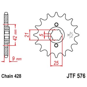 Zębatka przednia JT 576 17 do Yamaha XT 350 '85-00' (57617JT) (łańcuch 428)