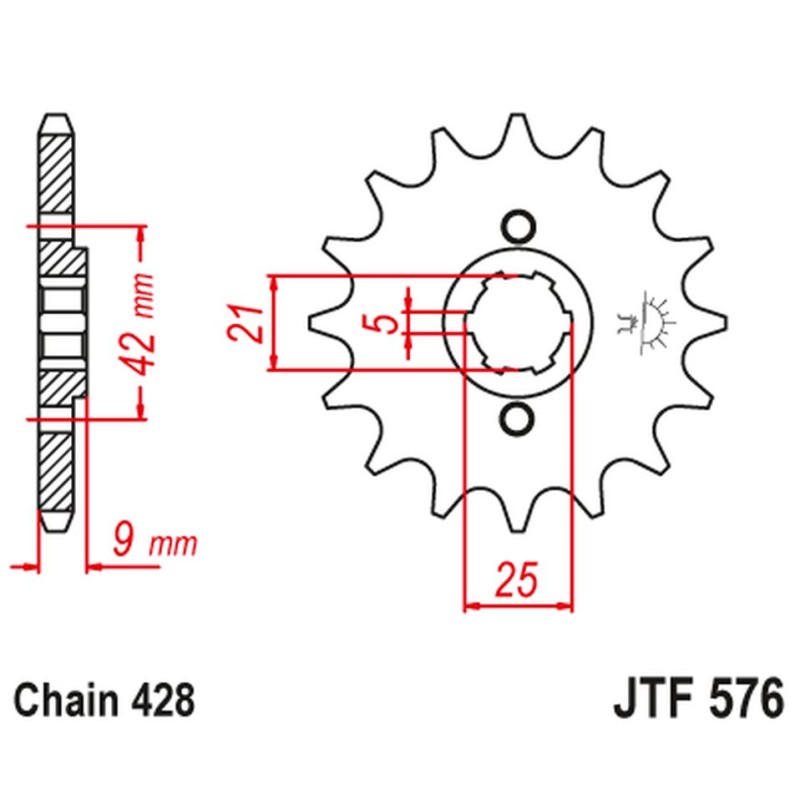 JT ZĘBATKA PRZEDNIA 576 19 YAMAHA XT 350 '85-00' (57619JT)