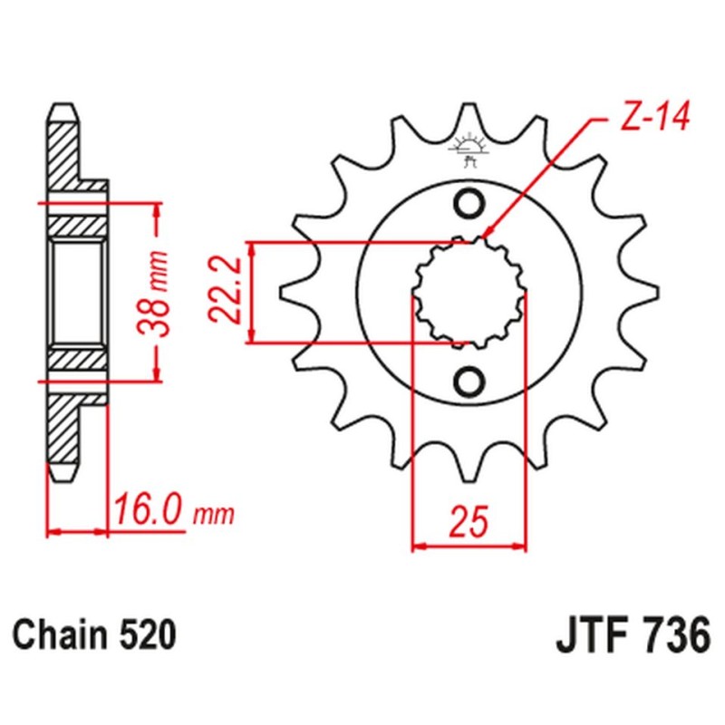 Zębatka przednia 490 13 JT do Ducati Monster 600/750/900 (Łańcuch 520)