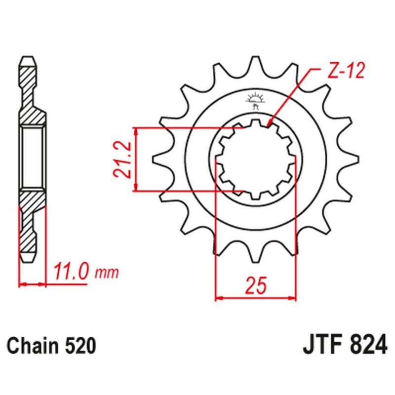 Zębatka przednia 727 17 JT Husqvarna 4T - Łańcuch 520