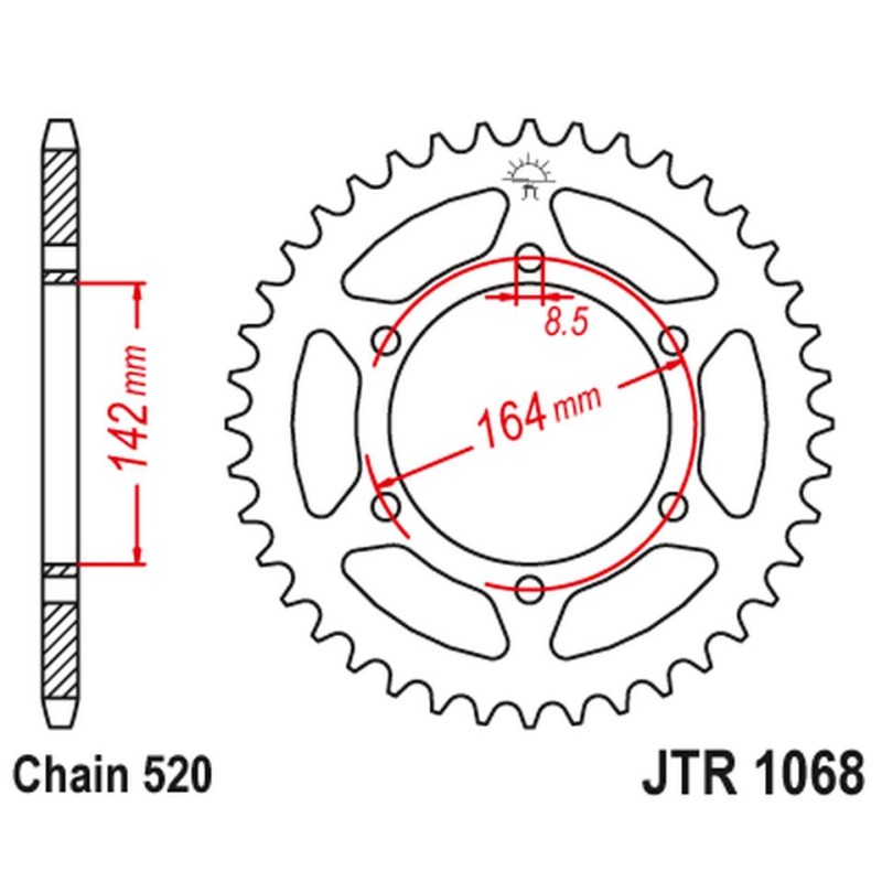 JT ZĘBATKA TYLNA 4538 46 HYOSUNG GT 250 '04-15' - ŁAŃC. 520
