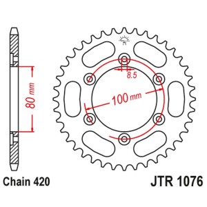 JT ZĘBATKA TYLNA 4429 52 RIEJU 50 SPIKE '02-05', TANGO '03-05'