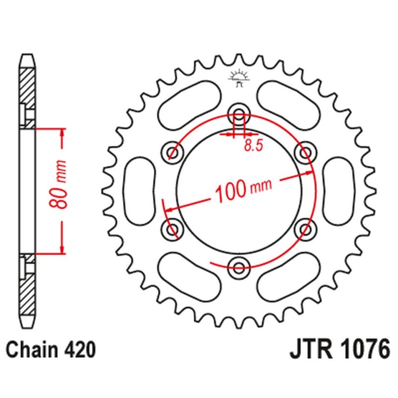 JT ZĘBATKA TYLNA 4429 52 RIEJU 50 SPIKE '02-05', TANGO '03-05'