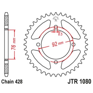 Zębatka tylna do pit bike 100cc+ JTR1080,39 (łańcuch 428)
