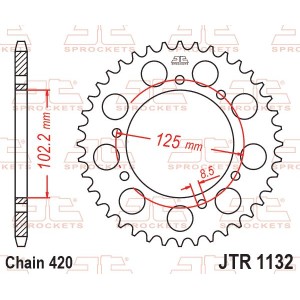 JT ZĘBATKA TYLNA 4406 53 DERBI SENDA 50 R/SM '02-'12 (440653JT) (ŁAŃC. 420)