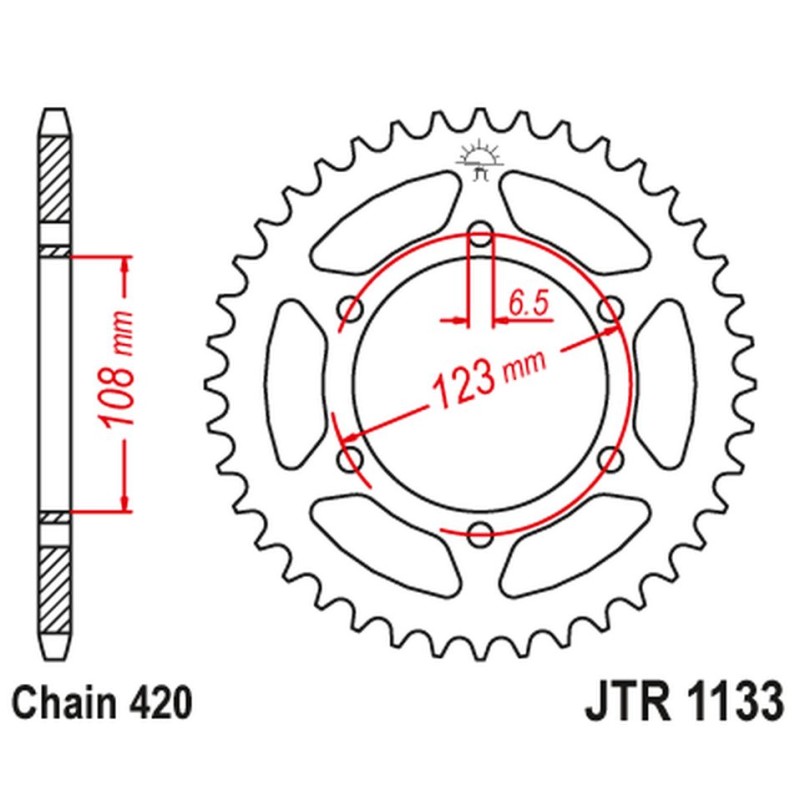 Zębatka tylna do Aprilia RS 50, Derbi GPR 50, Senda SM 50 - 4412 52 JT