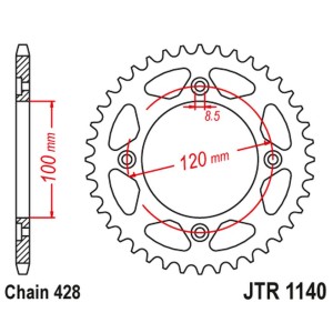 Zębatka tylna 4478 54 do BETA 125 RR/RE '08-20' (447854JT) (łancuch 428)