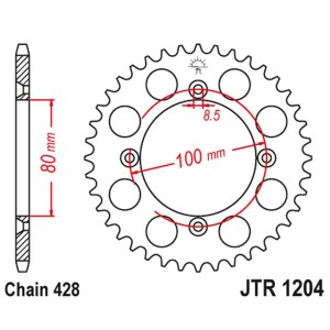 JT ZĘBATKA TYLNA 4351 49 HONDA CRF 125FB '15-'21 (JTR1204.49) - ŁAŃC. 428