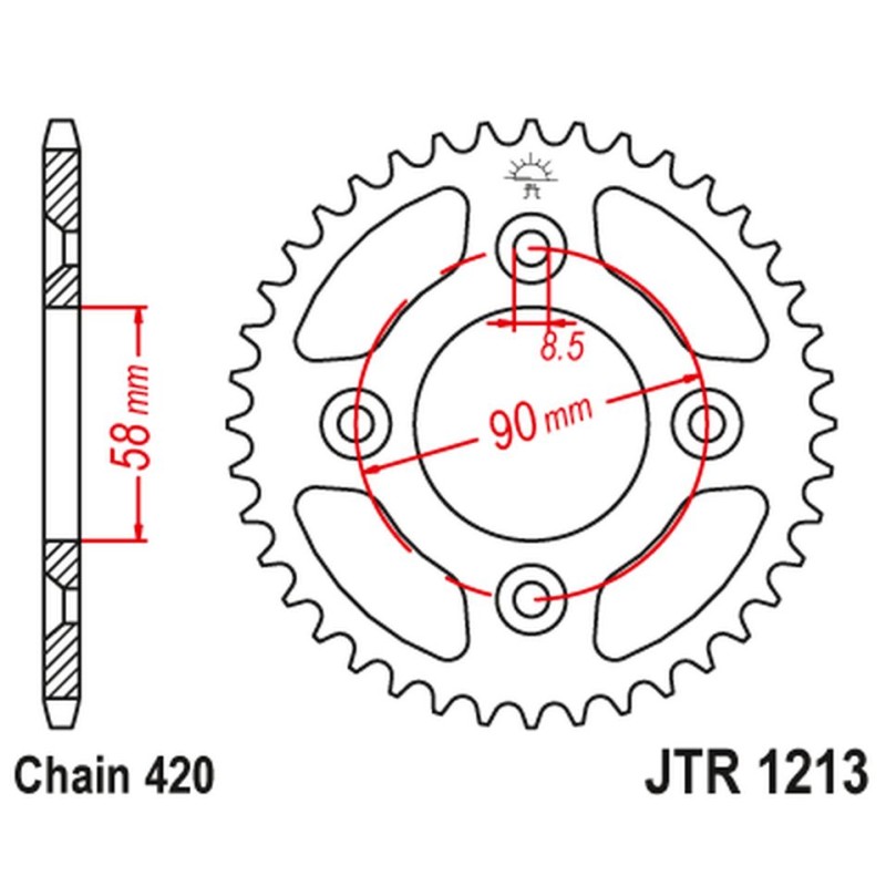 Zębatka tylna 4463 37 Honda CRF 50 XR 50 (446337JT) - Łańcuch 420