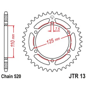 Zębatka tylna 4357 44 do HONDA CBR 600F '99-'00 (PC35) - JT (435744JT)