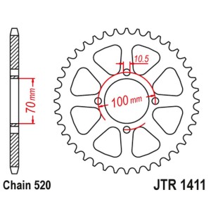 JT ZĘBATKA TYLNA 4465 50 KAWASAKI KLT 200/250 '82-85' (446550JT) (ŁAŃC.520) - na zamówienie