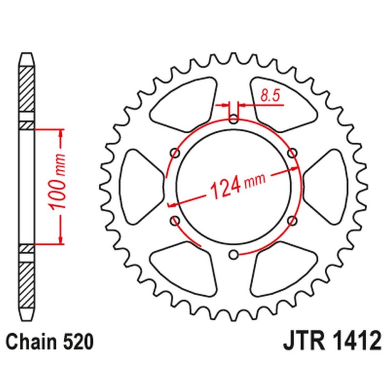 Zębatka tylna 4466 37 Kawasaki KXT 250 B1/B2 '86-87' (446637JT) (łańc.520) na zamówienie