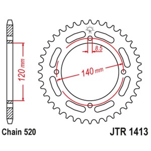 JT ZĘBATKA TYLNA 4354 39 KAWASAKI KXF A TECATE '87-88' - ŁAŃC.520 na zamówienie