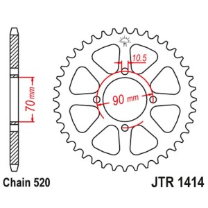 Zębatka tylna 5302 41 do Kawasaki KSF 250 Mojave '87-04', KEF 300 Lakota '95-03' (530241JT) (Łańcuch 520)