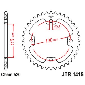 JT ZĘBATKA TYLNA 4303 42 KAWASAKI KSF 450 (KFX 450) '08-14' (ATV)