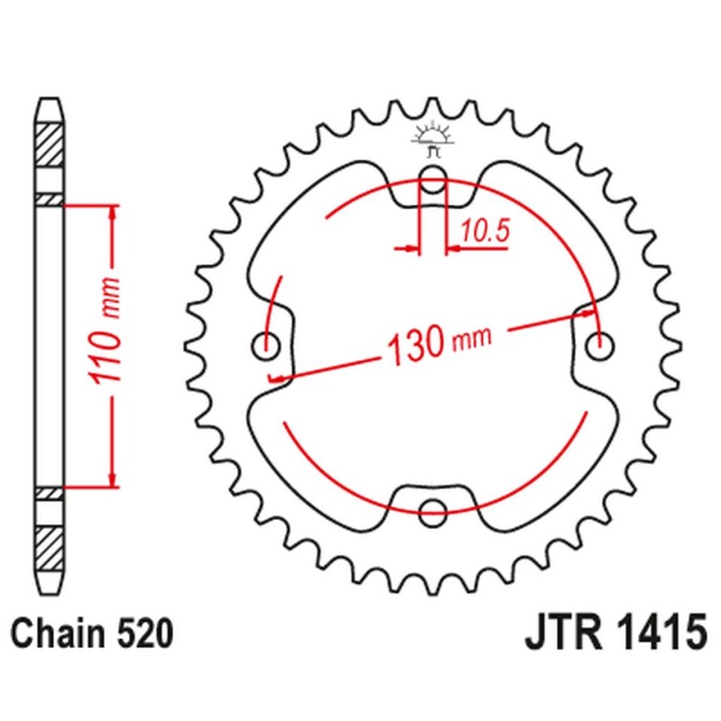 JT ZĘBATKA TYLNA 4303 42 KAWASAKI KSF 450 (KFX 450) '08-14' (ATV)