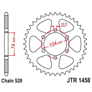 JT ZĘBATKA TYLNA 475 40 KAWASAKI KL 250 '77-78', KE 250 '77-79' - ŁAŃC520