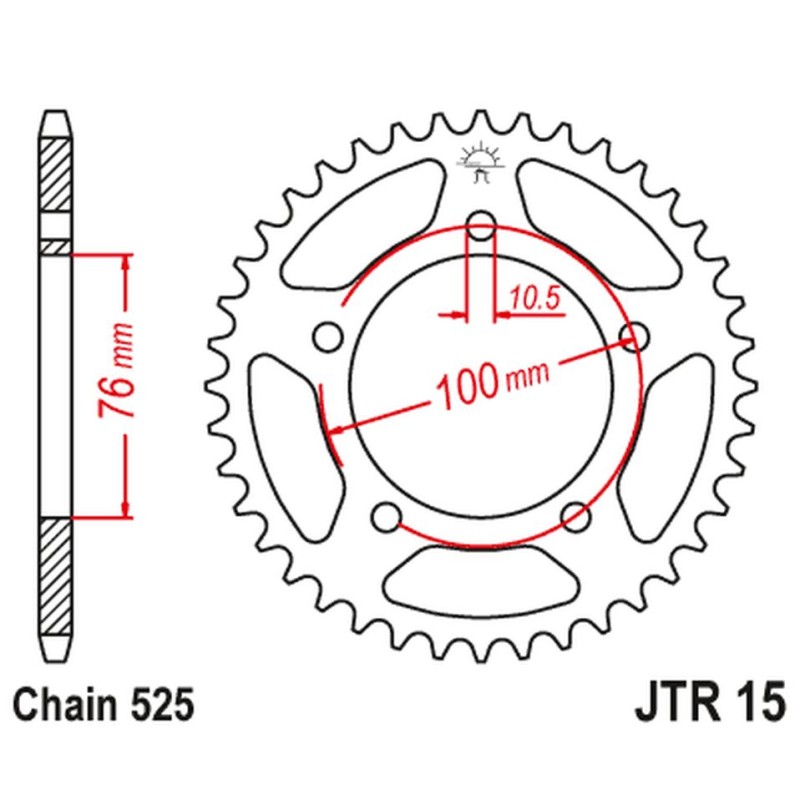 JT ZĘBATKA TYLNA 4456 46 BENELLI BN 302 '15-19 445644JT (ŁAŃC. 525)