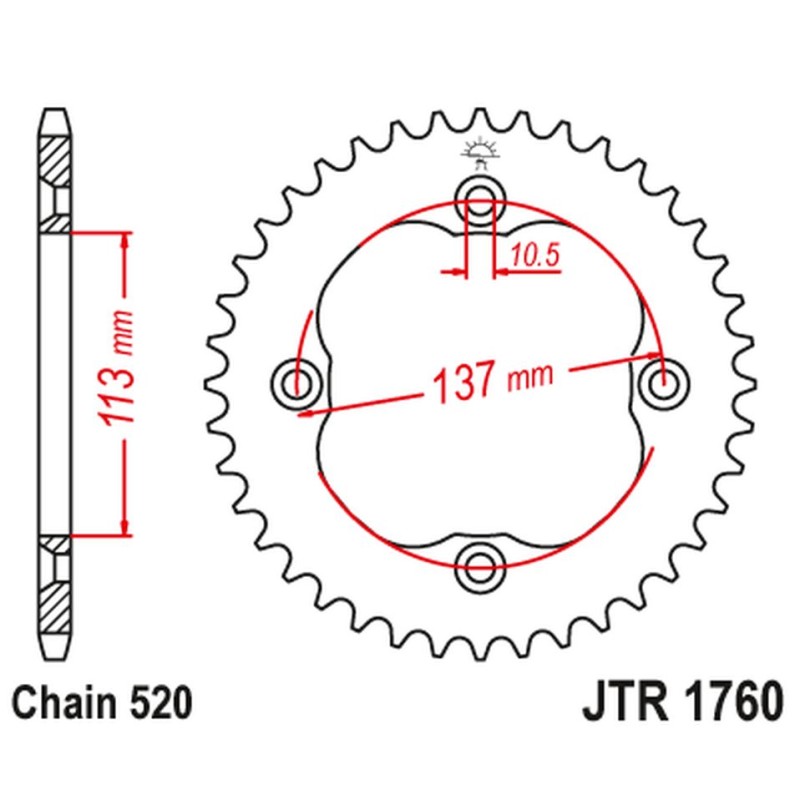 Zębatka tylna 4509 38 do Suzuki LTZ 400 '09-'12 (450938JT) (łańcuch 520)