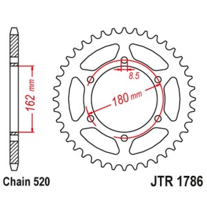 JT ZĘBATKA TYLNA SUZUKI PE 250 '80-82', PE 400 '80-81' (ŁAŃC.520) - najlepsza jakość w atrakcyjnej cenie
