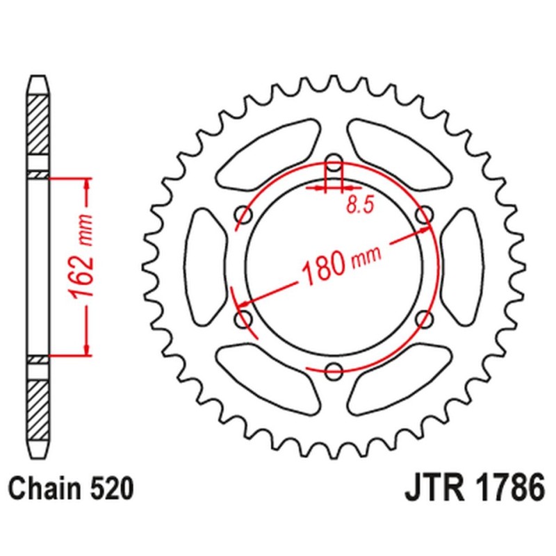 JT ZĘBATKA TYLNA SUZUKI PE 250 '80-82', PE 400 '80-81' (ŁAŃC.520) - najlepsza jakość w atrakcyjnej cenie