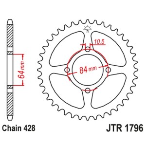 Zębatka tylna 4467 51 Suzuki RV 125 Van Van - Łańcuch 520