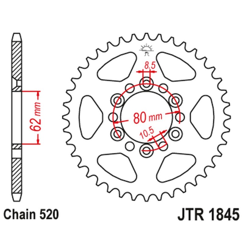 JT ZĘBATKA TYLNA 4324 37 YAMAHA TDR 125 '93-'99 (432437JT) - ŁAŃC. 428