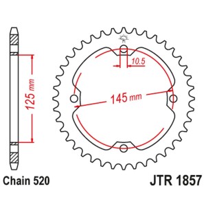 JT ZĘBATKA TYLNA 4588 45 YAMAHA YFZ 450R '09-19, YFM 250/350/450/700 RAPTOR (458845JT) - ŁAŃC. 520