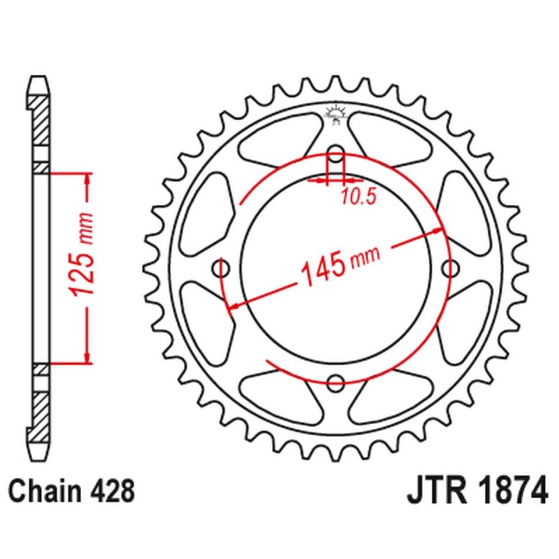 Zębatka tylna JT 4482 56 Yamaha XVS 125 Drag Star '00-04, XVS 250 Drag Star '01-04
