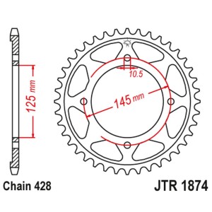 Zębatka tylna JT 4482 59 Yamaha XVS 125 Drag Star '00-04, XVS 250 Drag Star '01-04