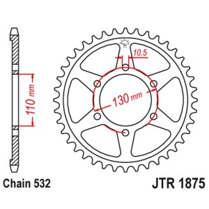 JT ZĘBATKA TYLNA 4440 48 YAMAHA YZF-R6 '03-10' (444048JT) - ŁAŃC.532 (ORYG.)