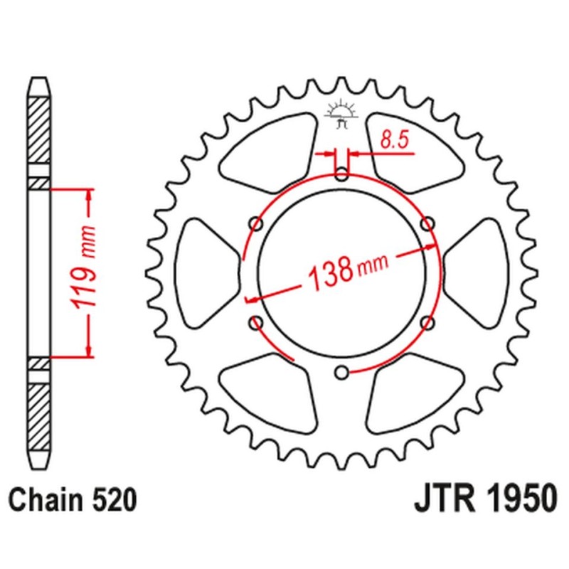 JT ZĘBATKA TYLNA 213 48 HUSABERG FC/FE/MX 350/400/499/501/600 '92-99' (21348JT)
