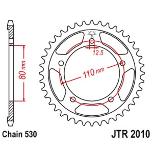 Zębatka tylna 334 43 Triumph 750/900/955/1000/1200 Trophy/Daytona/Sprint/Tiger/Trident '91-03' (33443JT)