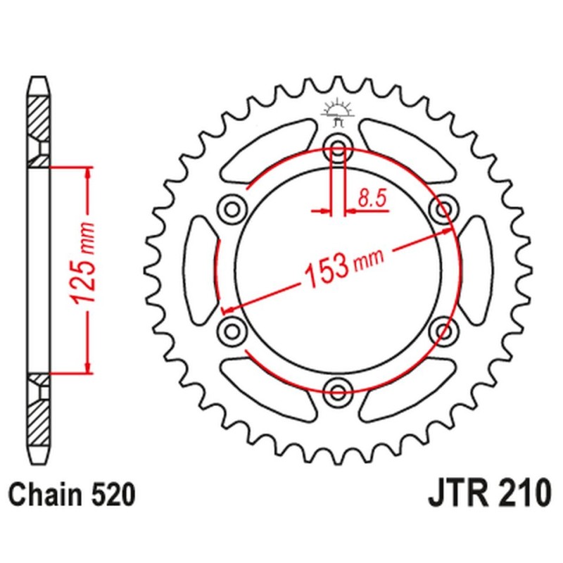 JT ZĘBATKA TYLNA 289 42 HONDA CRF 230 XR 250 XR 400 - ŁAŃC. 520