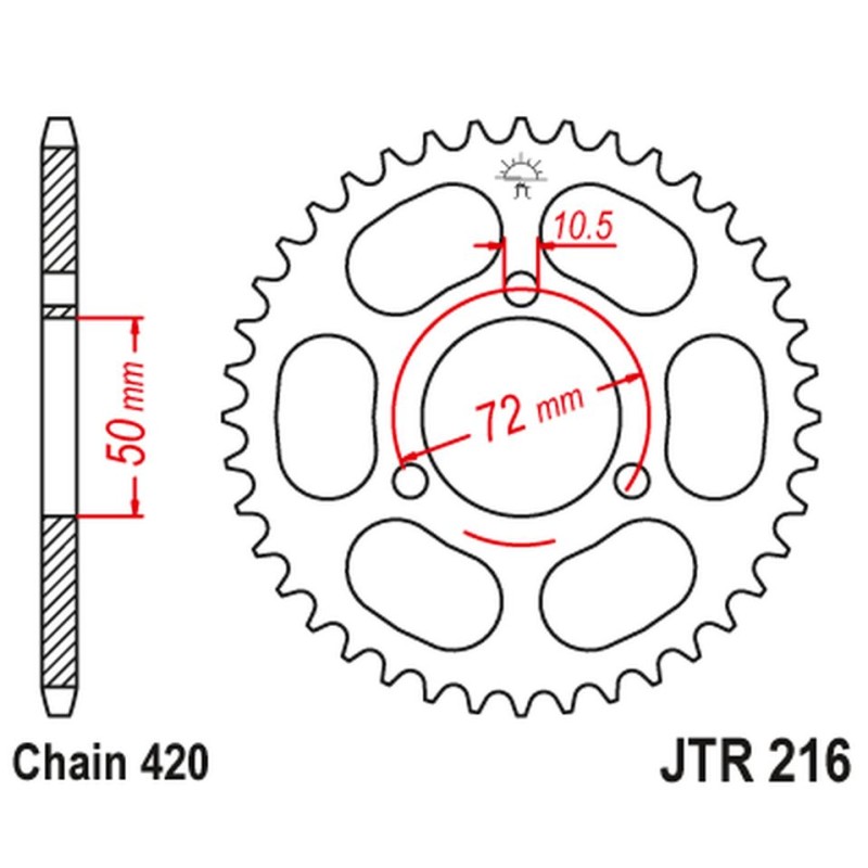 JT ZĘBATKA TYLNA 251 45 HONDA NSR 50/75 '89-'93 (25145JT)