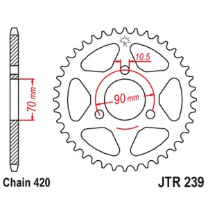 Zębatka tylna JT 239 40 Honda MTX 80R '83-'86, MBX 50 (23940JT) (łancuch 420)