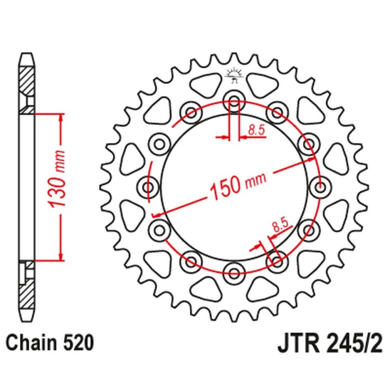 JT ZĘBATKA TYLNA 270 38 HONDA XL 350R '85-'87 - Sklep motocyklowy