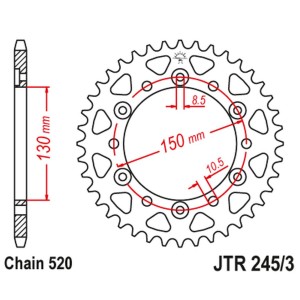 JT ZĘBATKA TYLNA 4309 43 HONDA XL600/XL500/NX650/XR600/FX650 (430942JT) (ŁAŃC. 520)