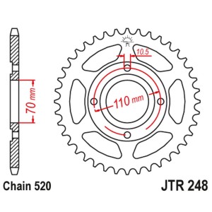 JT ZĘBATKA TYLNA 281 44 HONDA CB 250 RSA '80-83' (28144JT) (ŁAŃC520) - Sklep Moto