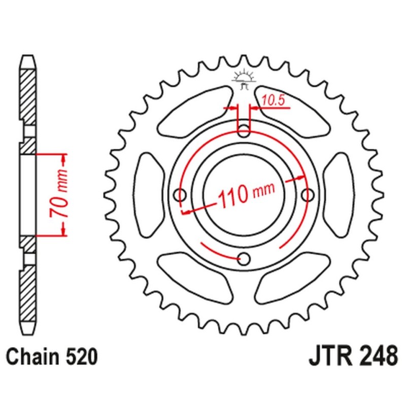 JT ZĘBATKA TYLNA 281 44 HONDA CB 250 RSA '80-83' (28144JT) (ŁAŃC520) - Sklep Moto